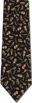 Gold Musical Instruments Tie