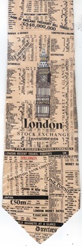 London Stock Market Stock Certificate Financial Finance stock market Tie Necktie