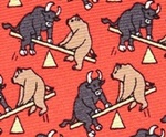Bulls and Bears stock market chart financial tie Necktie