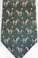 Democratic Donkey and stars Repeat Political burro and blanket Tommy Hilfiger necktie Tie ties neckwear ties tye neckwears