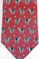 Democratic Donkey Burro stars Repeat Political necktie Tie ties neckwear ties tye neckwears
