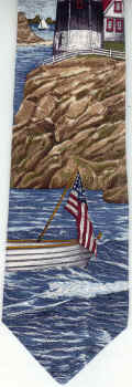 Harbor Light Circa 1927, Americana Series Neckties, nautical lighthouse water transportation Tie necktie