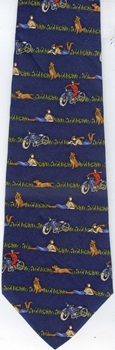 motorcycle and dog picnic on grass Tie necktie