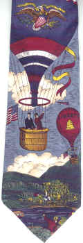 Up Up And Away Circa 1880 Americana Series Neckties, hot air balloon air transportation Tie windsor necktie